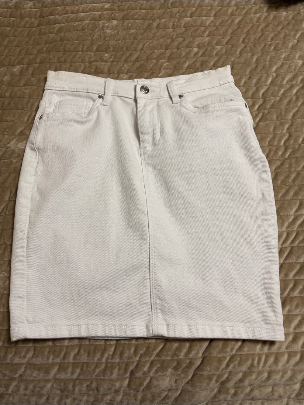 VENUS White Denim Mini Skirt